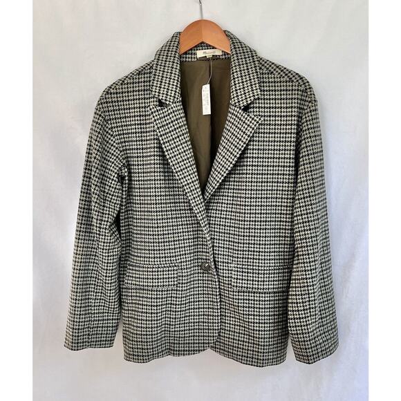 NWT Madewell Oversized Knit Blazer in Houndstooth XXS Black Gray Soft Jacket - Picture 2 of 10